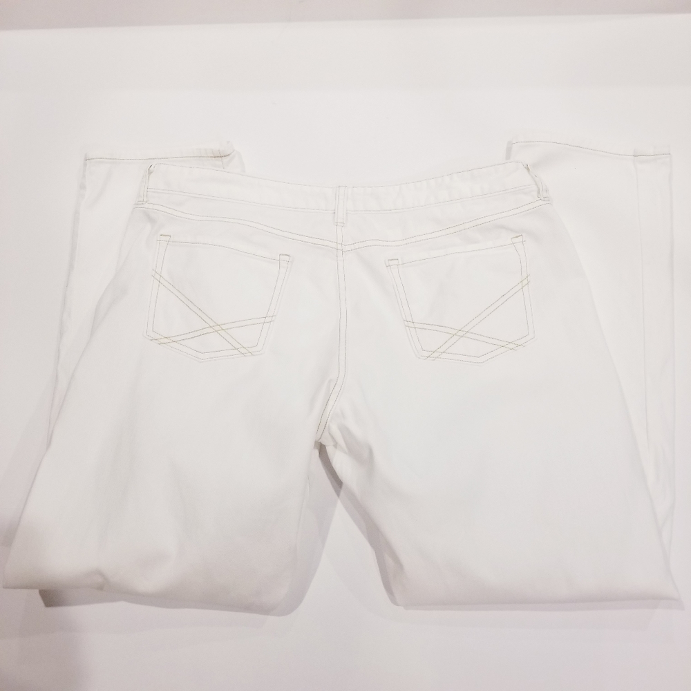 Gap White Premium Skinny Jeans Tan Stitchi…